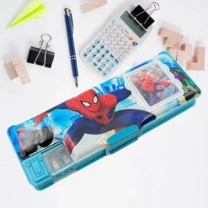 kids cartoon pencil box with calculator