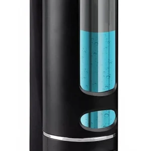 400 ml glass & stainless steel liquid dispenser – black | multicolor