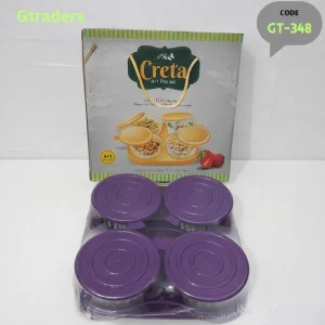creta 4+1 dry fruit bowl set with lid & tray