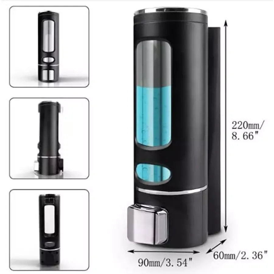 400 ml glass & stainless steel liquid dispenser – black | multicolor 400 ml glass & stainless steel liquid dispenser – black | multicolor