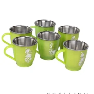 tea time stainless steel tea cups – pack of 6 | classic & durable
