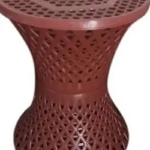 plastic damru shape sitting stool (brown)
