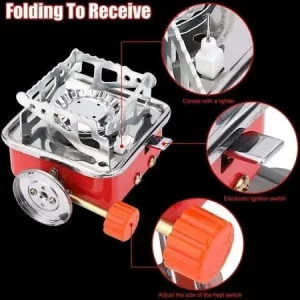 portable stainless steel gas stove – foldable camping burner