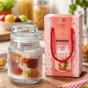 premium glass candy jar with lid